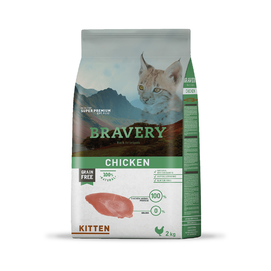 Bravery gato kitten pollo 2kg